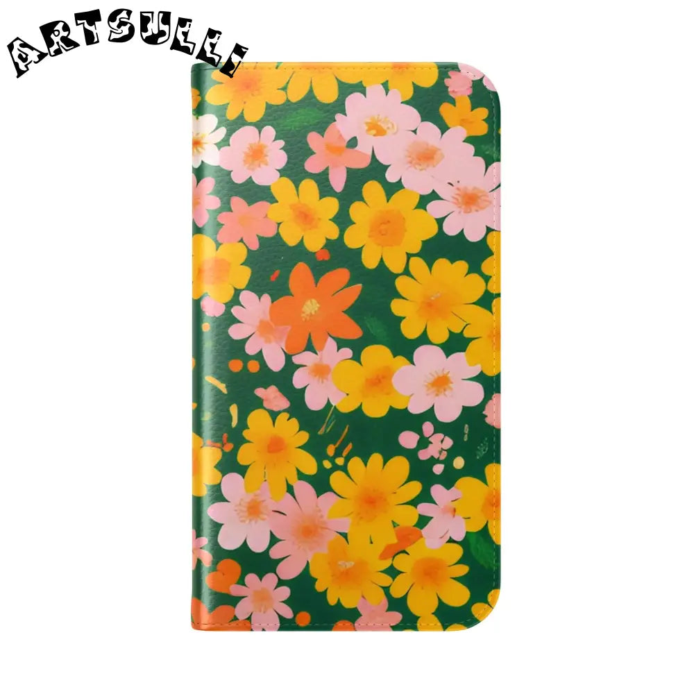Vibrant Floral Dark Green Flip Cases, Artsulli - Art is Long, Life is Short, Phone Case, , , , , , ,