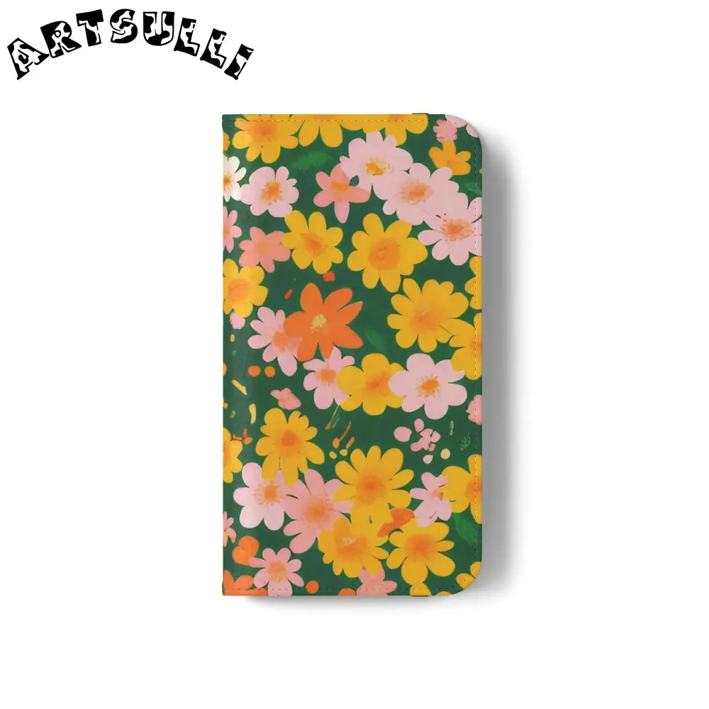 Vibrant Floral Dark Green Flip Cases, Artsulli - Art is Long, Life is Short, Phone Case, , , , , , ,