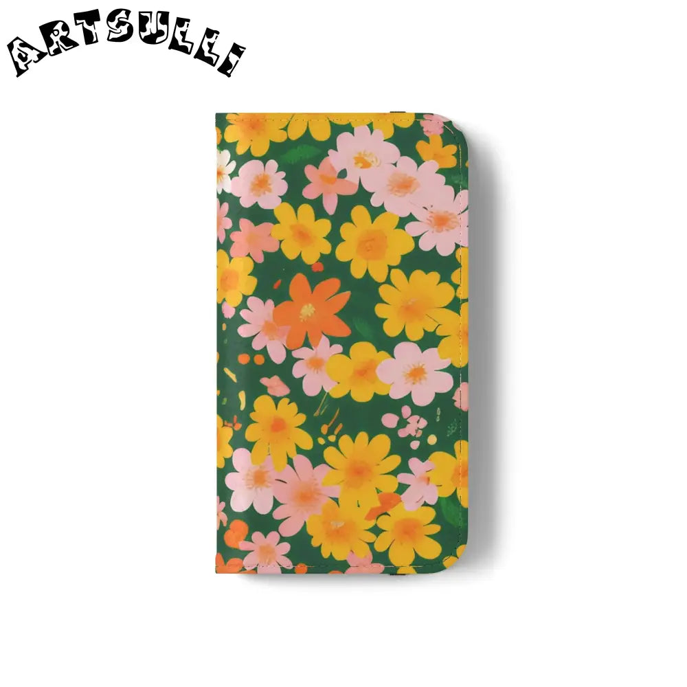 Vibrant Floral Dark Green Flip Cases, Artsulli - Art is Long, Life is Short, Phone Case, , , , , , ,
