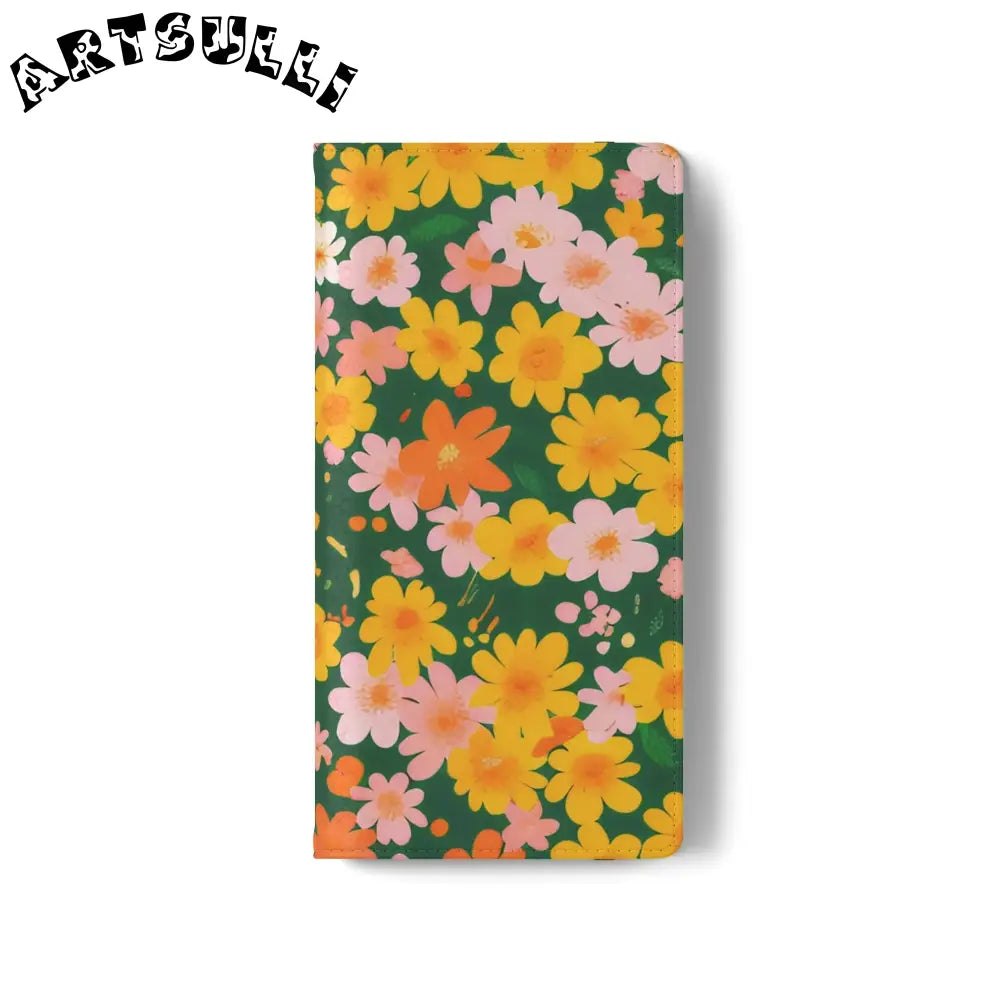 Vibrant Floral Dark Green Flip Cases, Artsulli - Art is Long, Life is Short, Phone Case, , , , , , ,