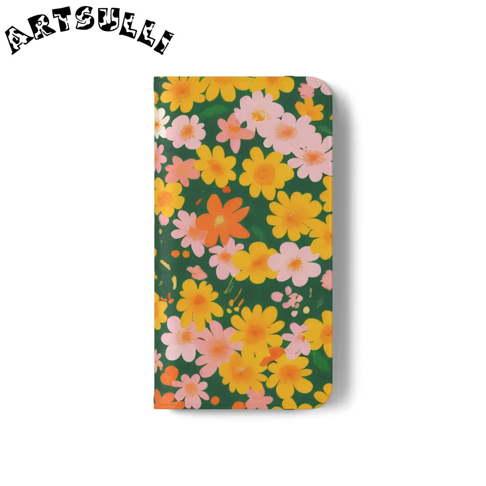 Vibrant Floral Dark Green Flip Cases, Artsulli - Art is Long, Life is Short, Phone Case, , , , , , ,