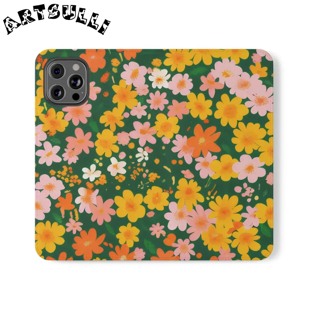 Vibrant Floral Dark Green Flip Cases, Artsulli - Art is Long, Life is Short, Phone Case, Size, iPhone 12 Pro Max, , , , , 10525192308722421286