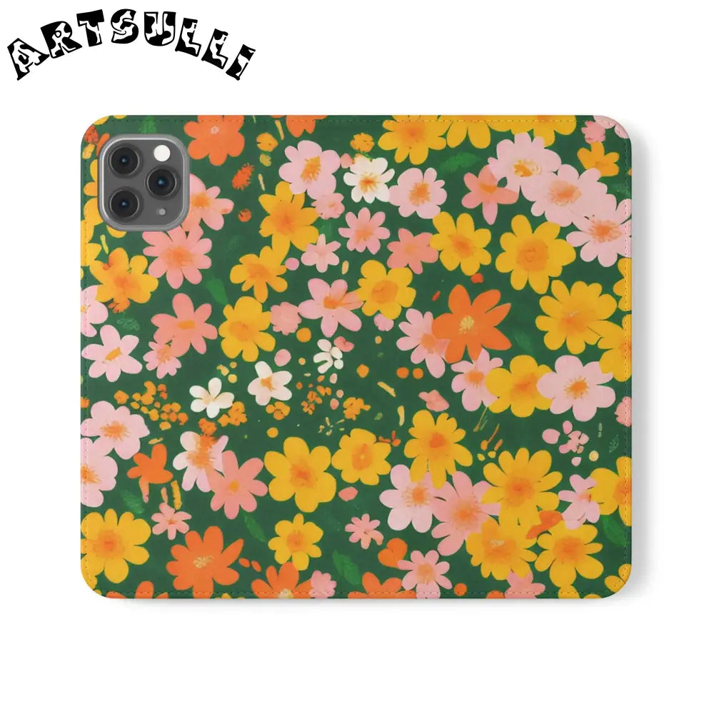 Vibrant Floral Dark Green Flip Cases, Artsulli - Art is Long, Life is Short, Phone Case, Size, iPhone 11 Pro Max, , , , , 14408273585649697614