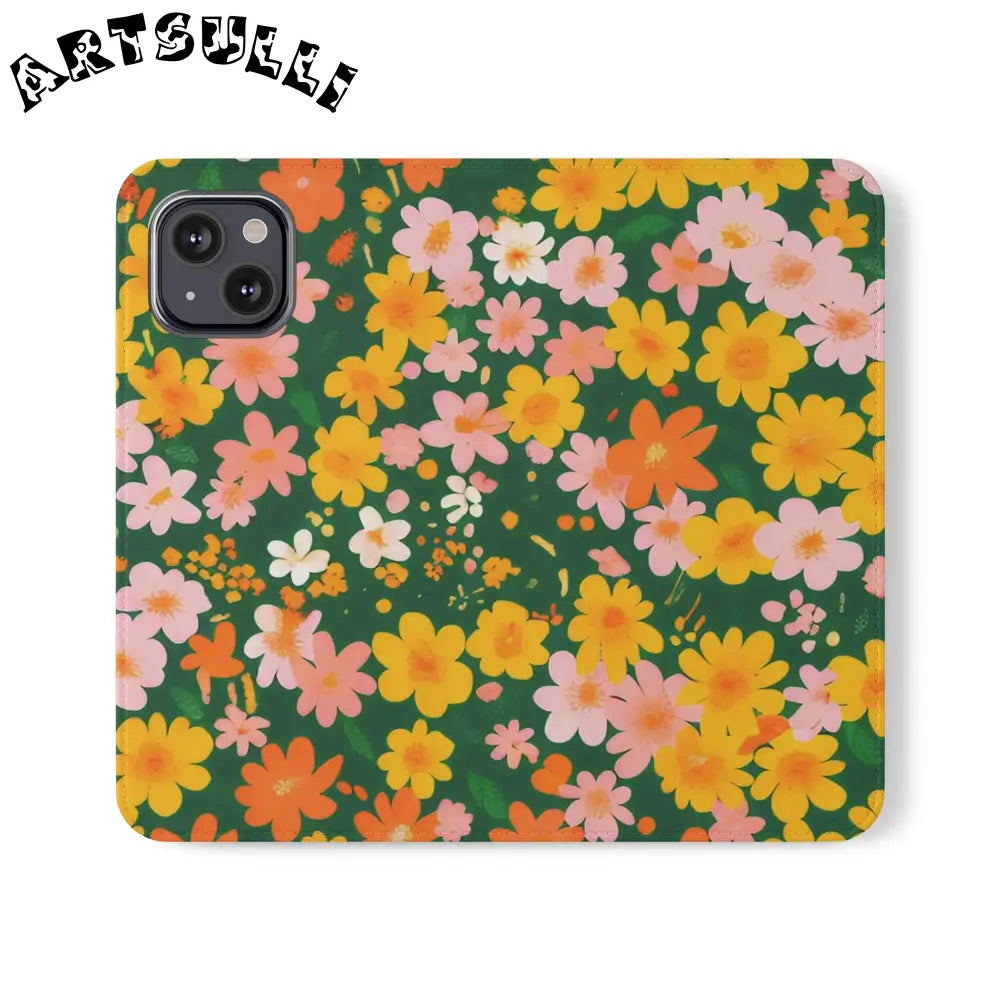 Vibrant Floral Dark Green Flip Cases, Artsulli - Art is Long, Life is Short, Phone Case, Size, iPhone 13, , , , , 11246169267736636194