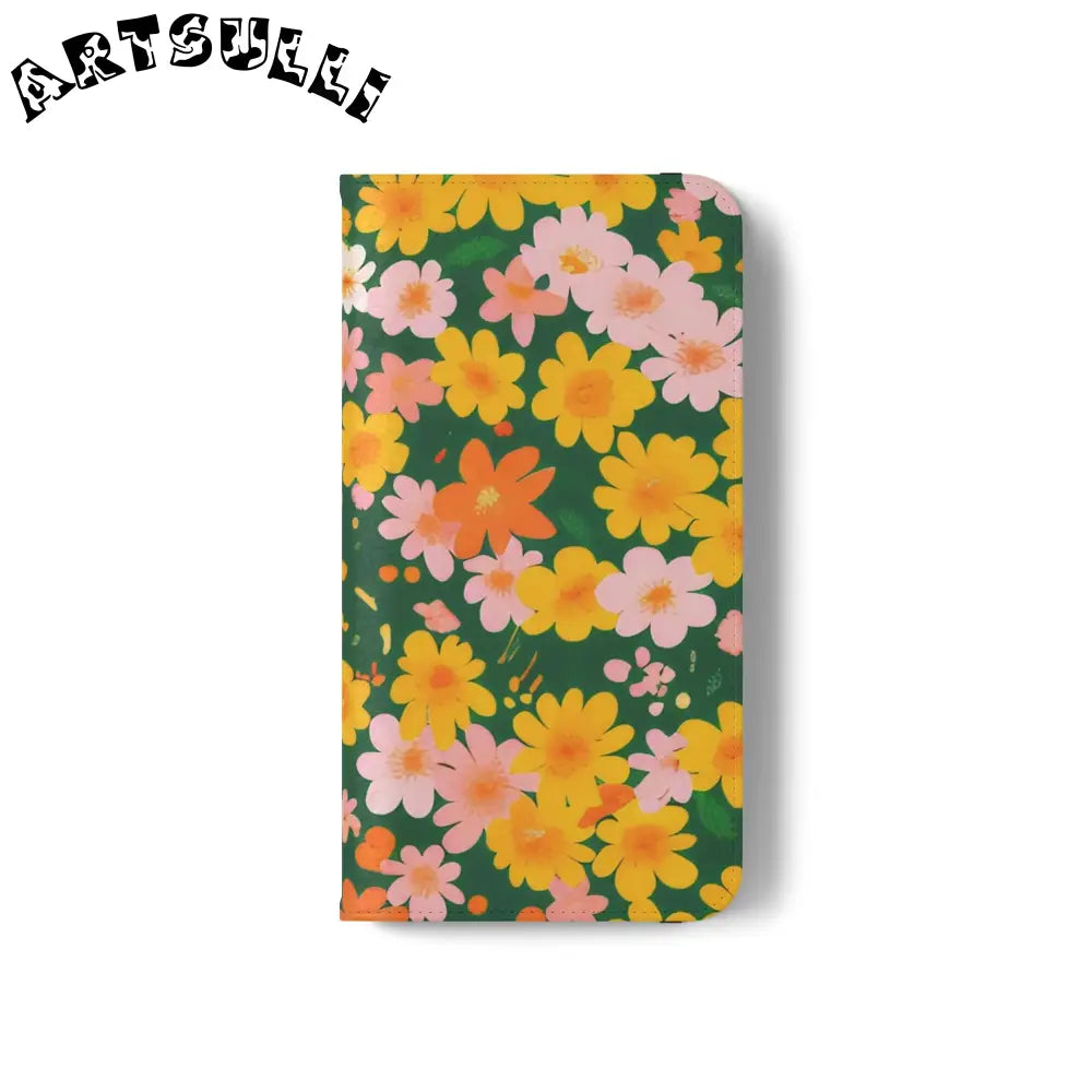 Vibrant Floral Dark Green Flip Cases, Artsulli - Art is Long, Life is Short, Phone Case, , , , , , ,