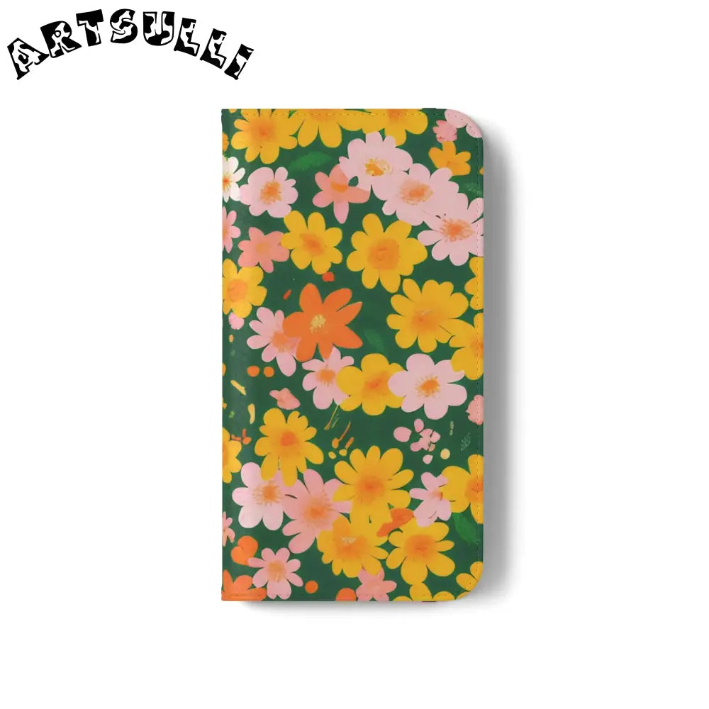 Vibrant Floral Dark Green Flip Cases, Artsulli - Art is Long, Life is Short, Phone Case, , , , , , ,