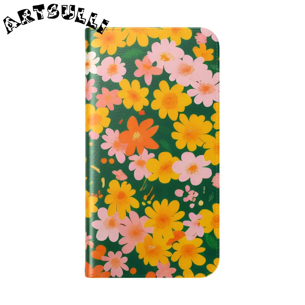 Vibrant Floral Dark Green Flip Cases, Artsulli - Art is Long, Life is Short, Phone Case, , , , , , ,