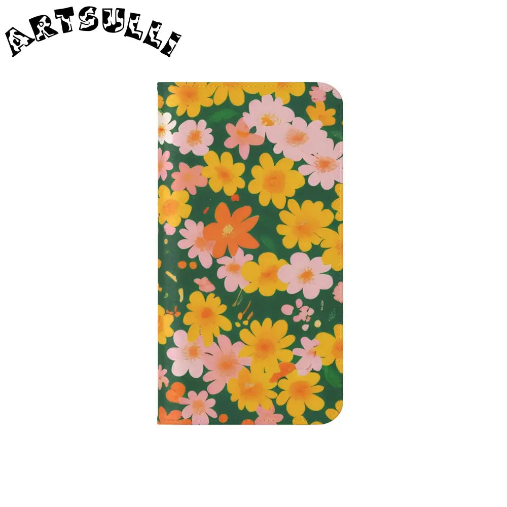 Vibrant Floral Dark Green Flip Cases, Artsulli - Art is Long, Life is Short, Phone Case, , , , , , ,