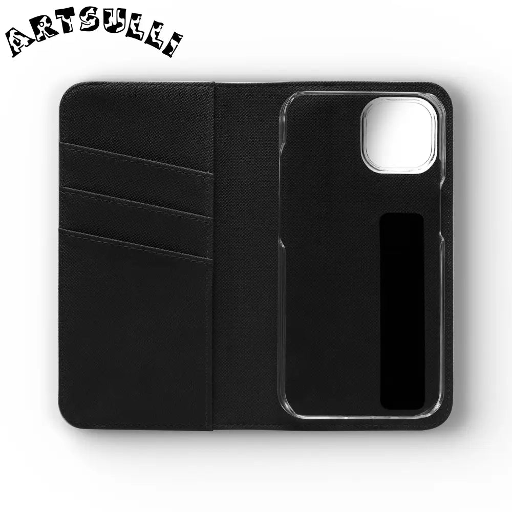 Vibrant Floral Pattern Black Flip Case, Artsulli - Art is Long, Life is Short, Phone Case, , , , , , ,