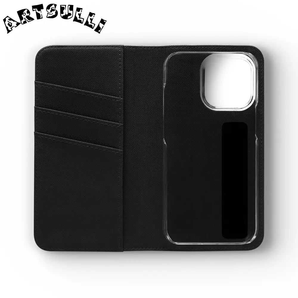 Vibrant Floral Pattern Black Flip Case, Artsulli - Art is Long, Life is Short, Phone Case, , , , , , ,