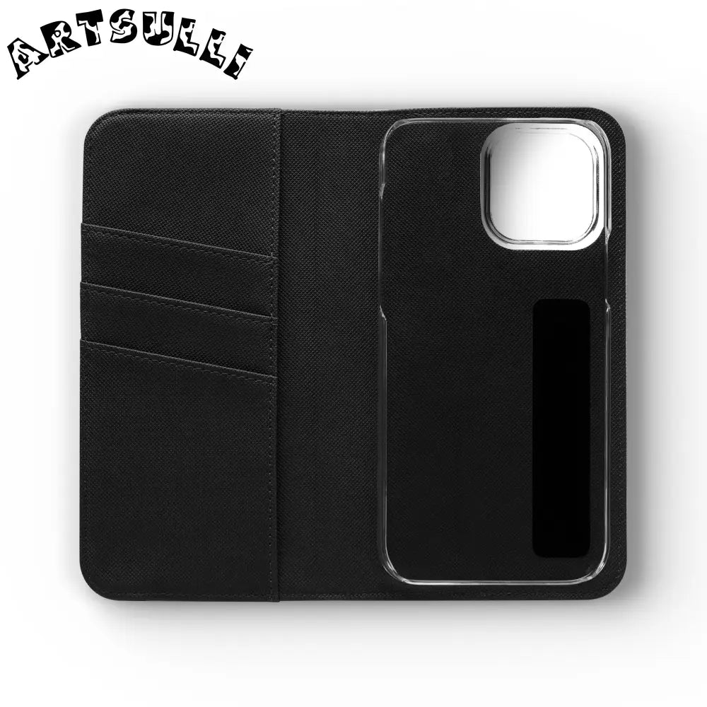 Vibrant Floral Pattern Black Flip Case, Artsulli - Art is Long, Life is Short, Phone Case, , , , , , ,