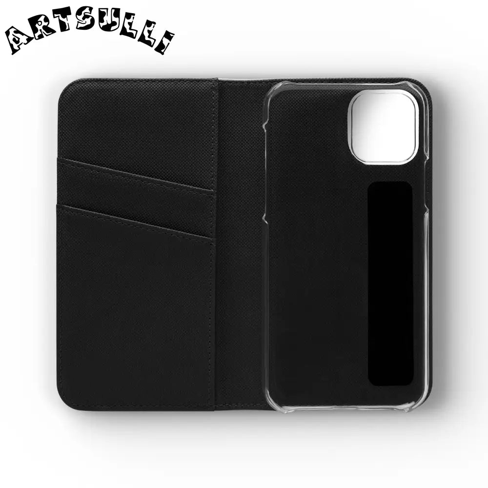Vibrant Floral Pattern Black Flip Case, Artsulli - Art is Long, Life is Short, Phone Case, , , , , , ,