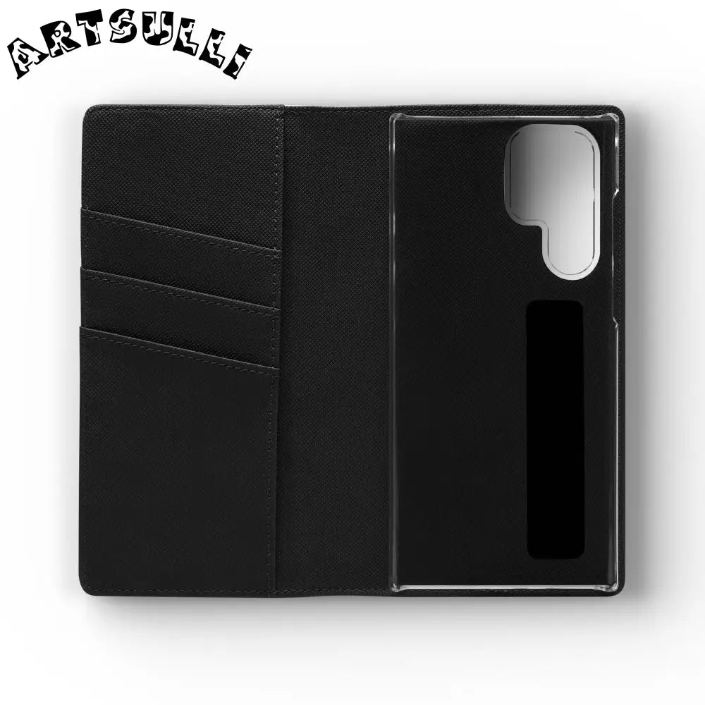 Vibrant Floral Pattern Black Flip Case, Artsulli - Art is Long, Life is Short, Phone Case, , , , , , ,