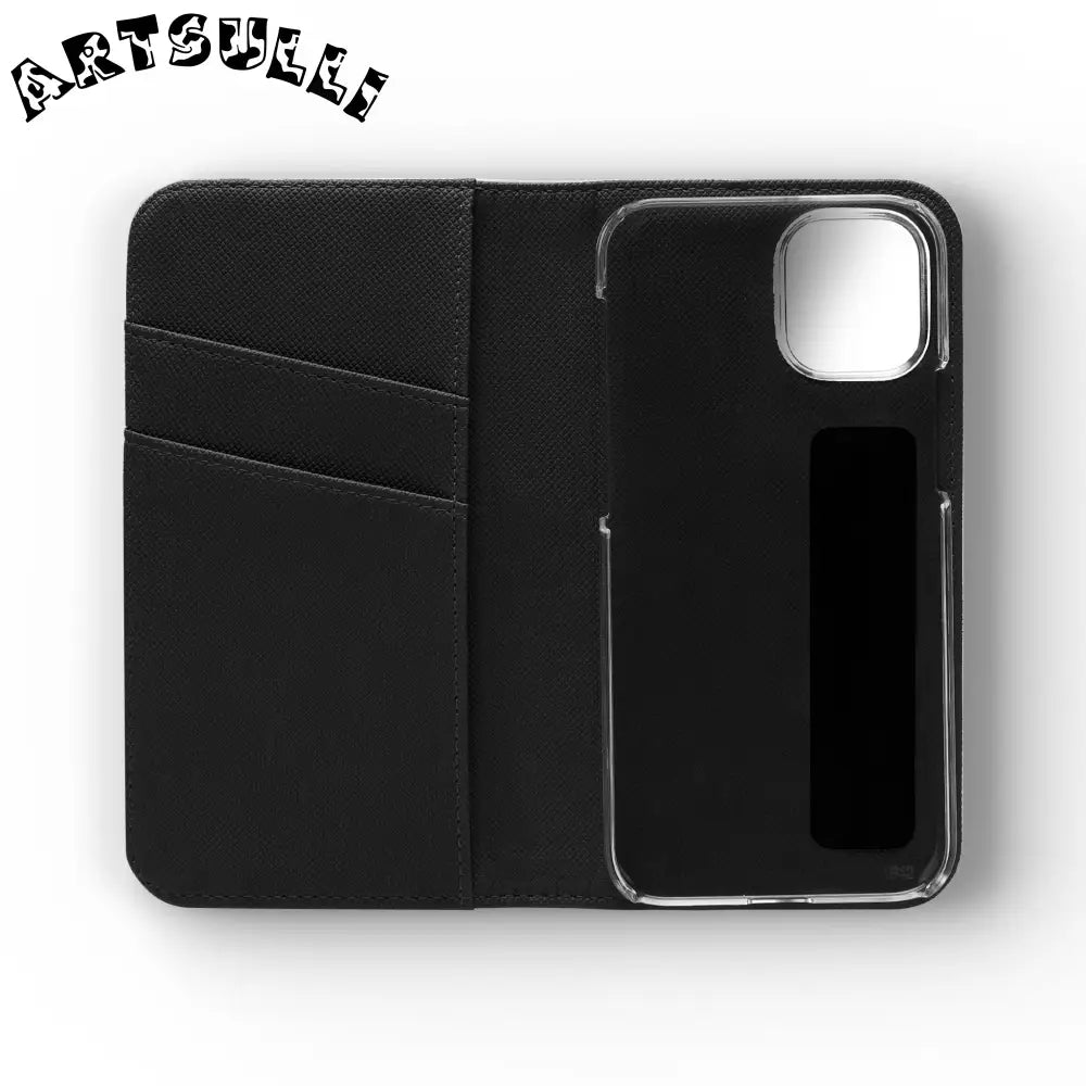 Vibrant Floral Pattern Black Flip Case, Artsulli - Art is Long, Life is Short, Phone Case, , , , , , ,