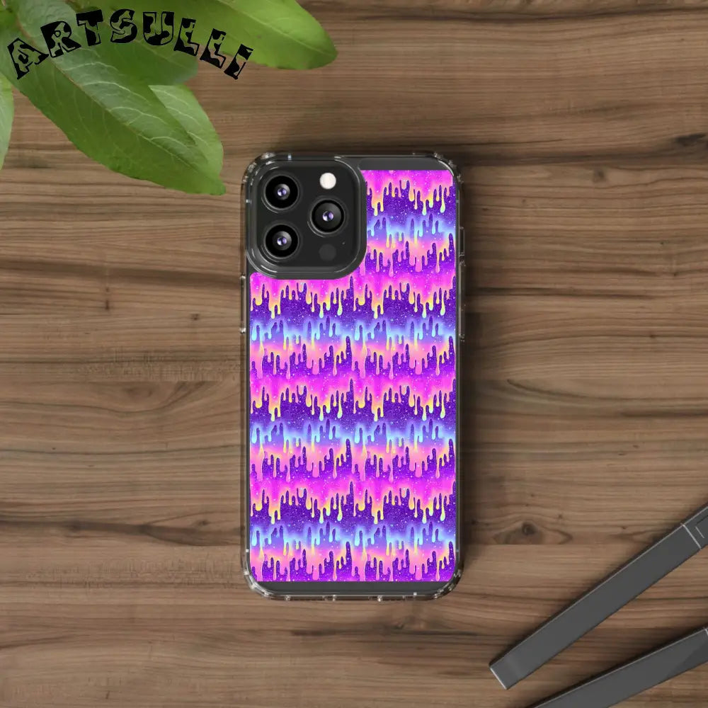 Vibrant Paint Drip Clear Case, Artsulli - Art is Long, Life is Short, Phone Case, , , , , , ,