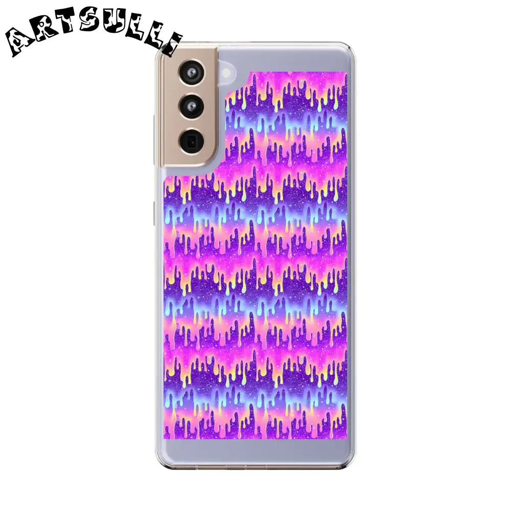 Vibrant Paint Drip Clear Case, Artsulli - Art is Long, Life is Short, Phone Case, Size, Samsung Galaxy S21 Plus, Surface, With gift packaging, , , 30987415718408218768