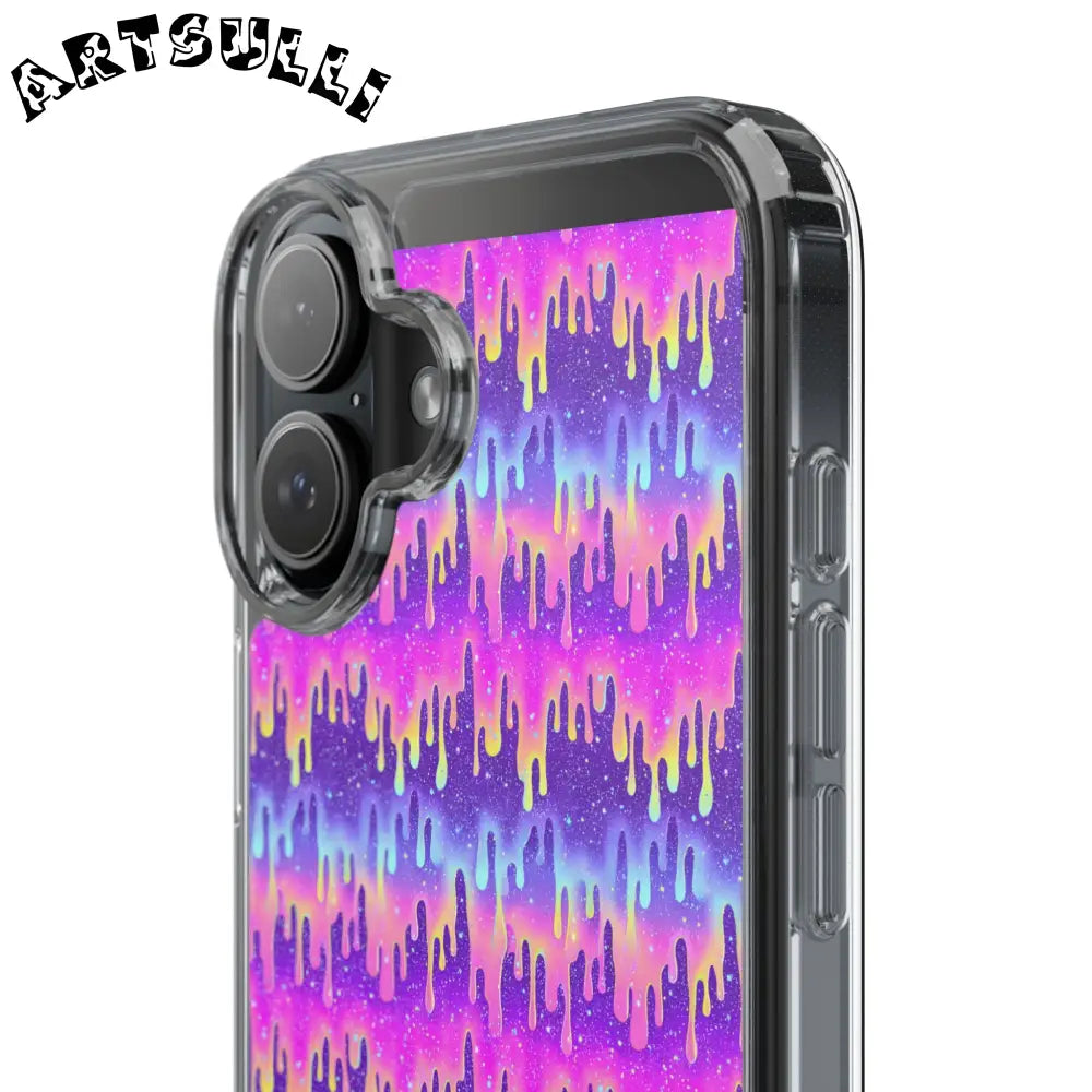 Vibrant Paint Drip Clear Case, Artsulli - Art is Long, Life is Short, Phone Case, , , , , , ,