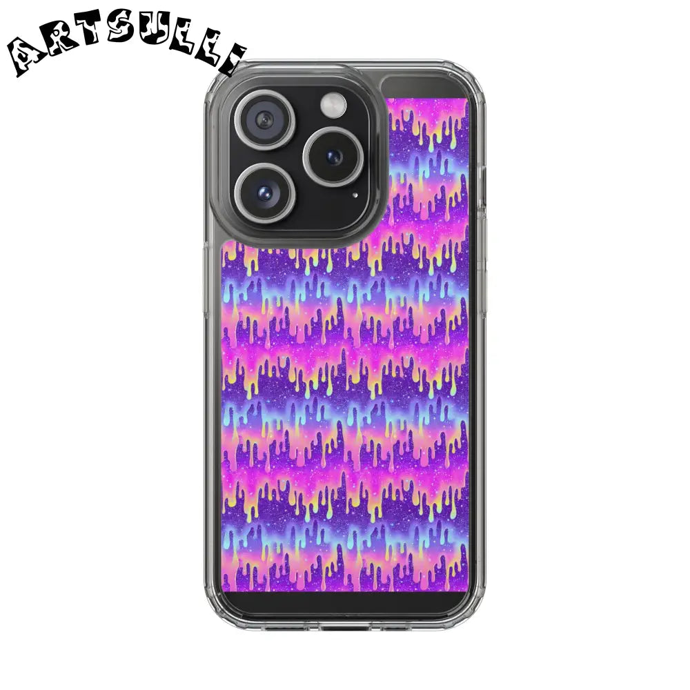 Vibrant Paint Drip Clear Case, Artsulli - Art is Long, Life is Short, Phone Case, Size, iPhone 15 Pro, Surface, Without gift packaging, , , 14220542954035862133