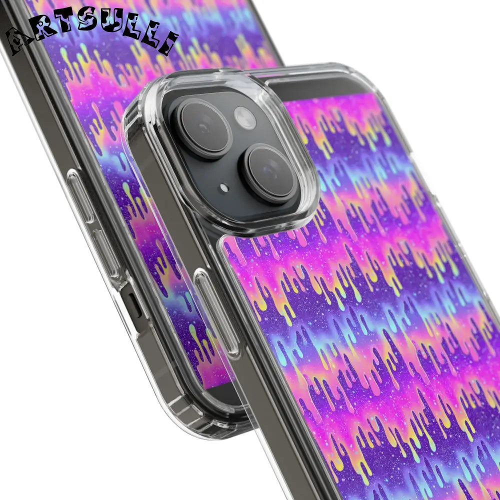 Vibrant Paint Drip Clear Case, Artsulli - Art is Long, Life is Short, Phone Case, , , , , , ,