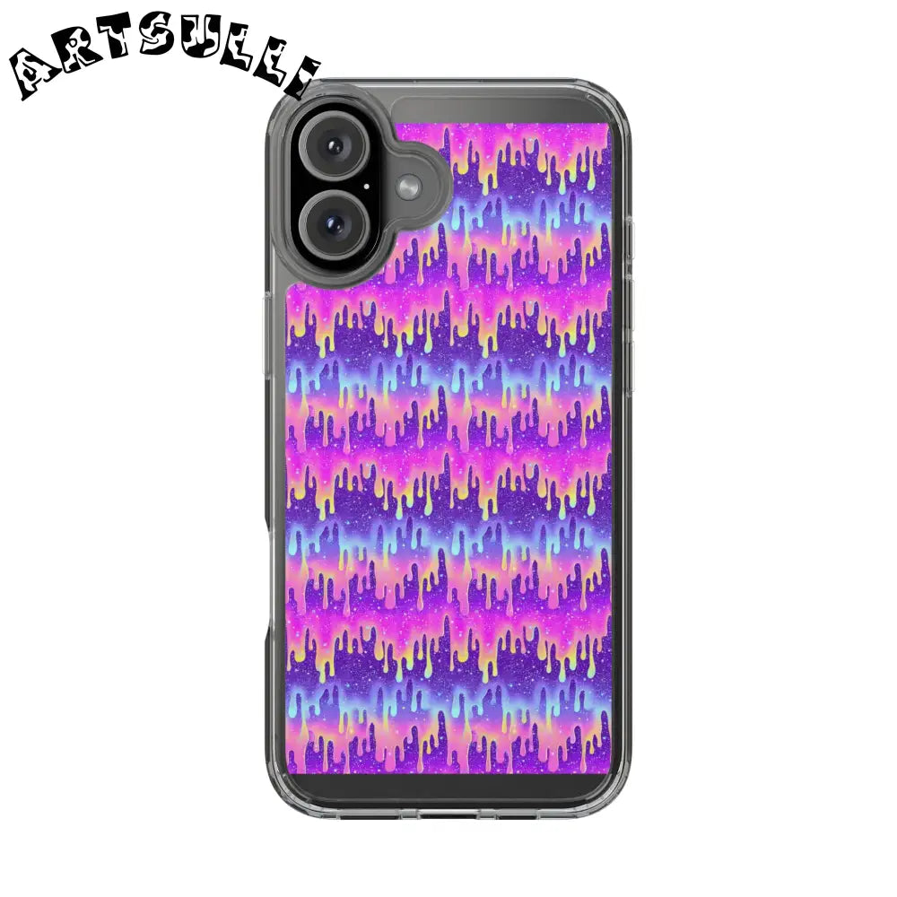 Vibrant Paint Drip Clear Case, Artsulli - Art is Long, Life is Short, Phone Case, Size, iPhone 16 Plus, Surface, Without gift packaging, , , 14757707473266852500