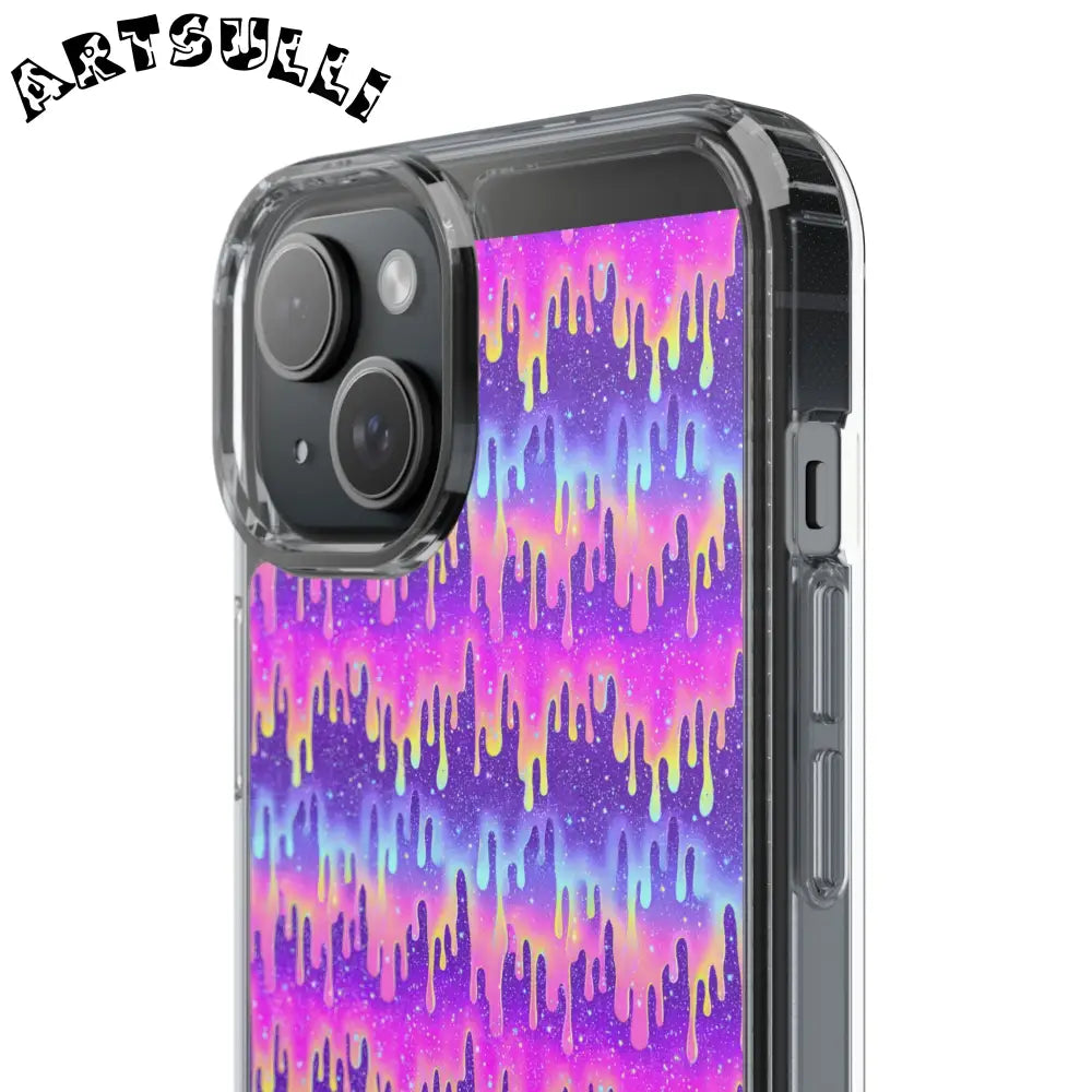 Vibrant Paint Drip Clear Case, Artsulli - Art is Long, Life is Short, Phone Case, , , , , , ,