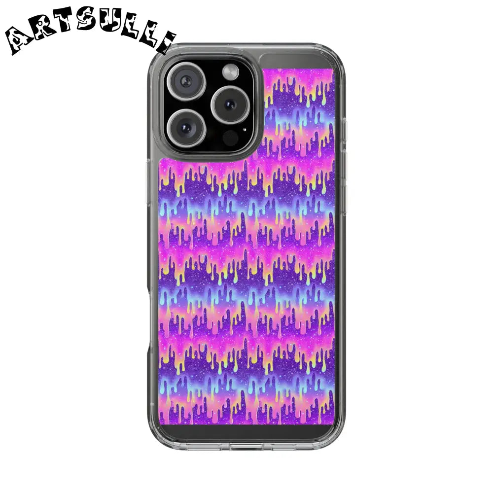Vibrant Paint Drip Clear Case, Artsulli - Art is Long, Life is Short, Phone Case, Size, iPhone 16 Pro Max, Surface, Without gift packaging, , , 23104875660621858539