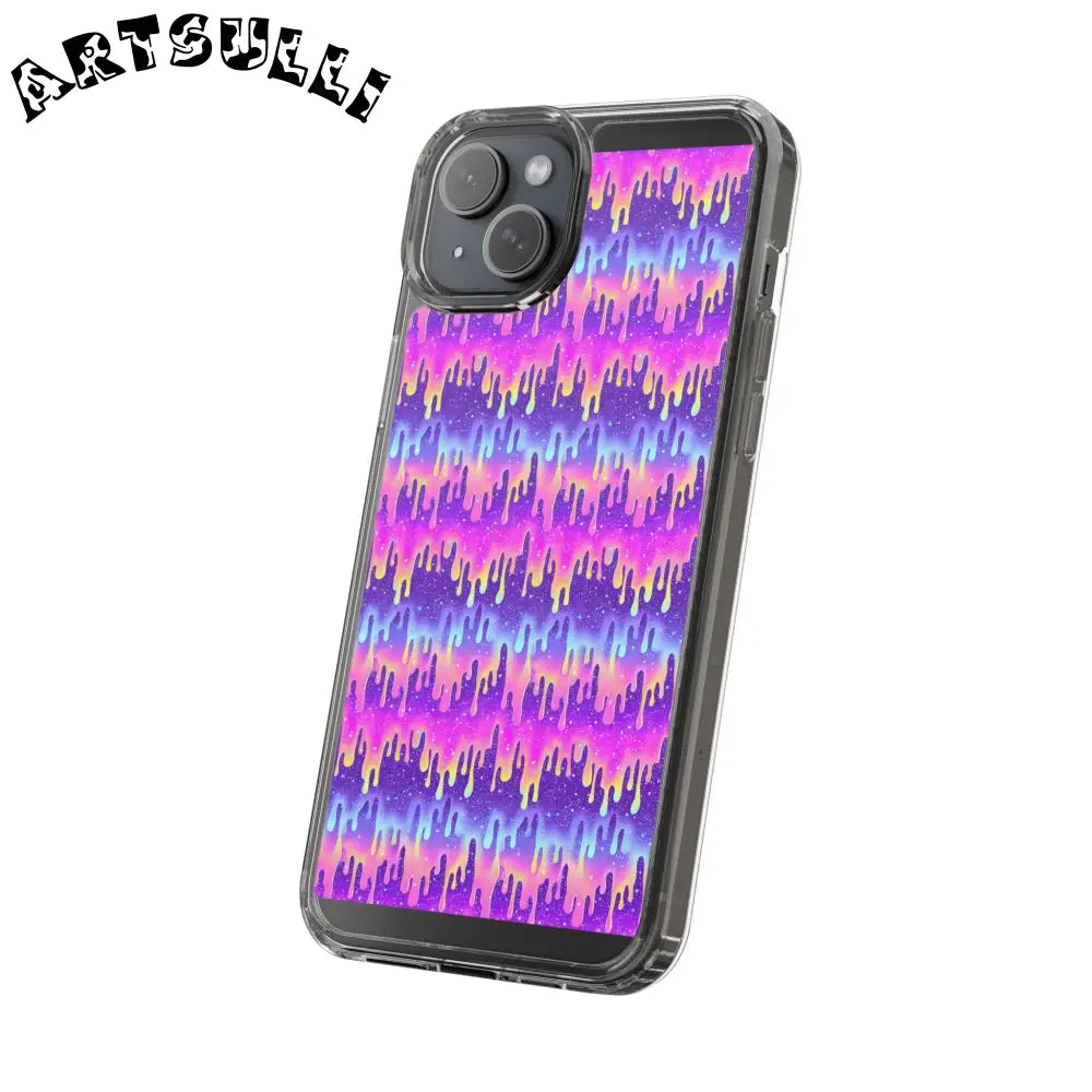 Vibrant Paint Drip Clear Case, Artsulli - Art is Long, Life is Short, Phone Case, , , , , , ,