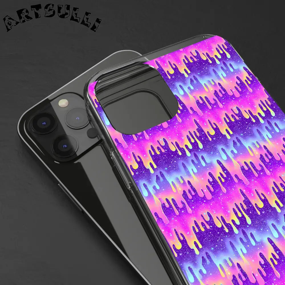 Vibrant Paint Drip Clear Case, Artsulli - Art is Long, Life is Short, Phone Case, , , , , , ,