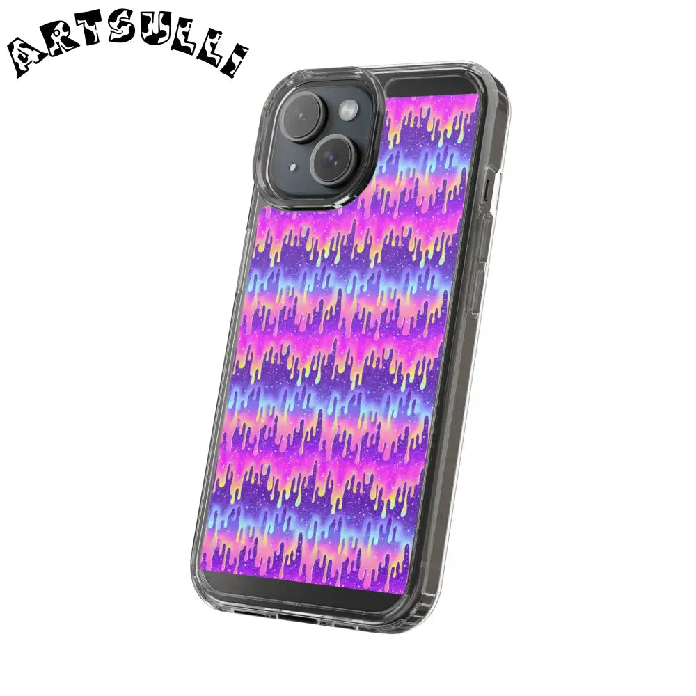 Vibrant Paint Drip Clear Case, Artsulli - Art is Long, Life is Short, Phone Case, , , , , , ,