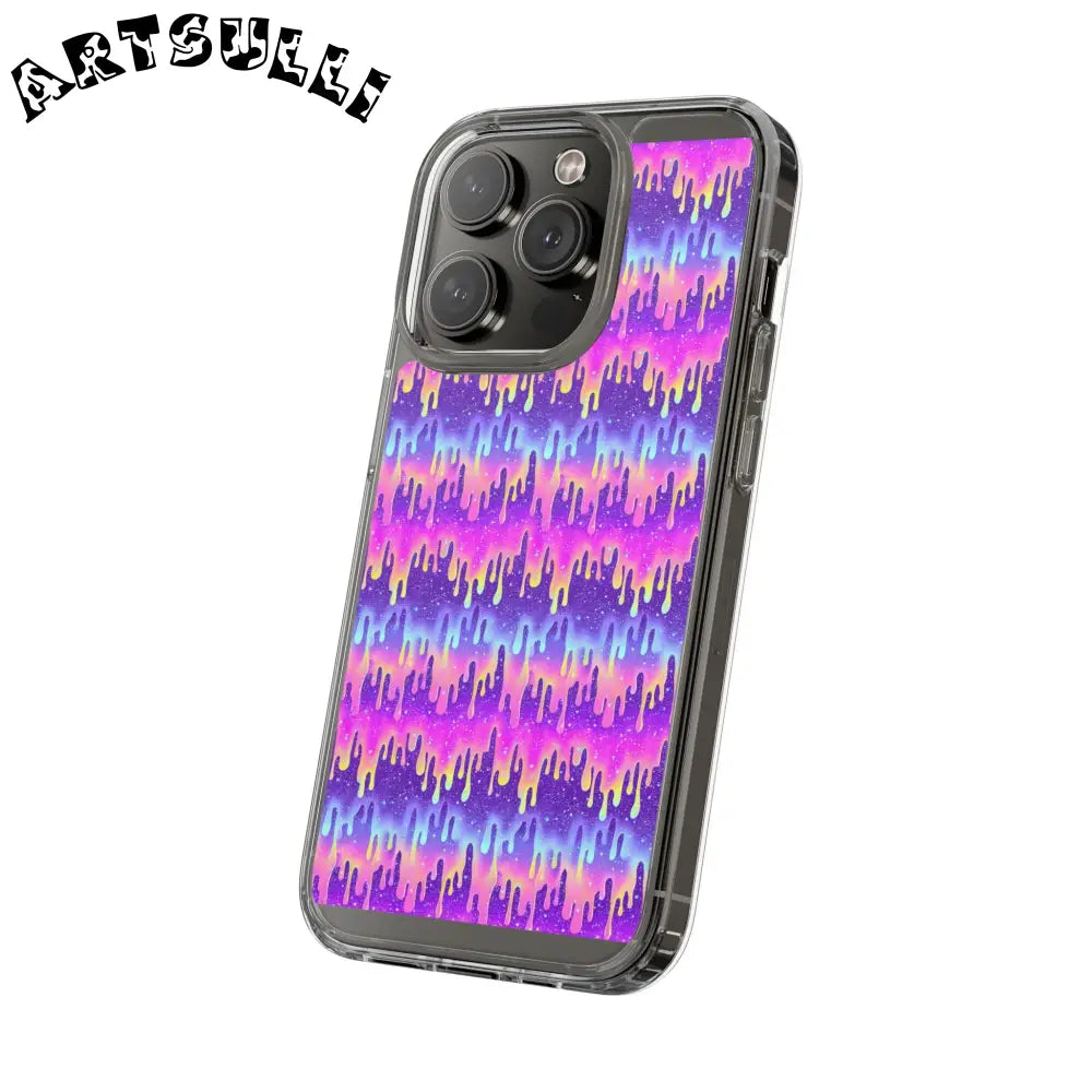 Vibrant Paint Drip Clear Case, Artsulli - Art is Long, Life is Short, Phone Case, , , , , , ,