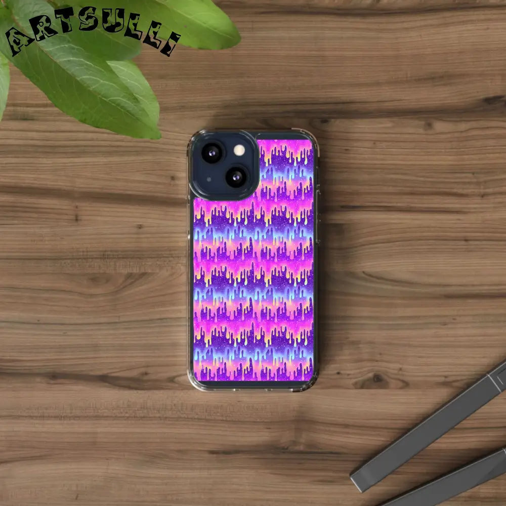 Vibrant Paint Drip Clear Case, Artsulli - Art is Long, Life is Short, Phone Case, , , , , , ,