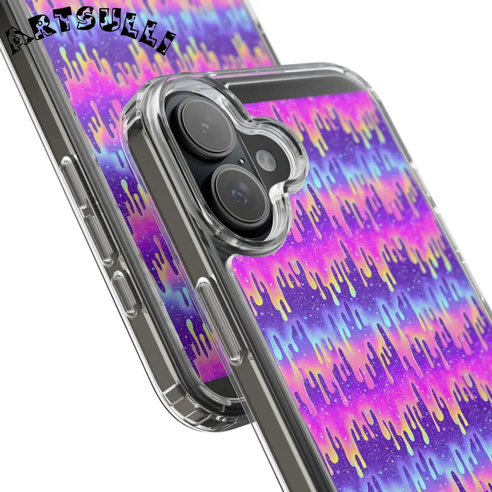 Vibrant Paint Drip Clear Case, Artsulli - Art is Long, Life is Short, Phone Case, , , , , , ,