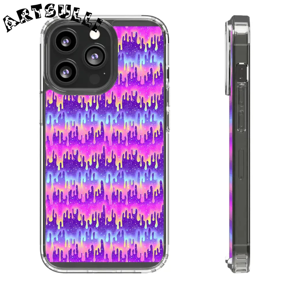 Vibrant Paint Drip Clear Case, Artsulli - Art is Long, Life is Short, Phone Case, Size, iPhone 13 Pro, Surface, With gift packaging, , , 13755798259533904845