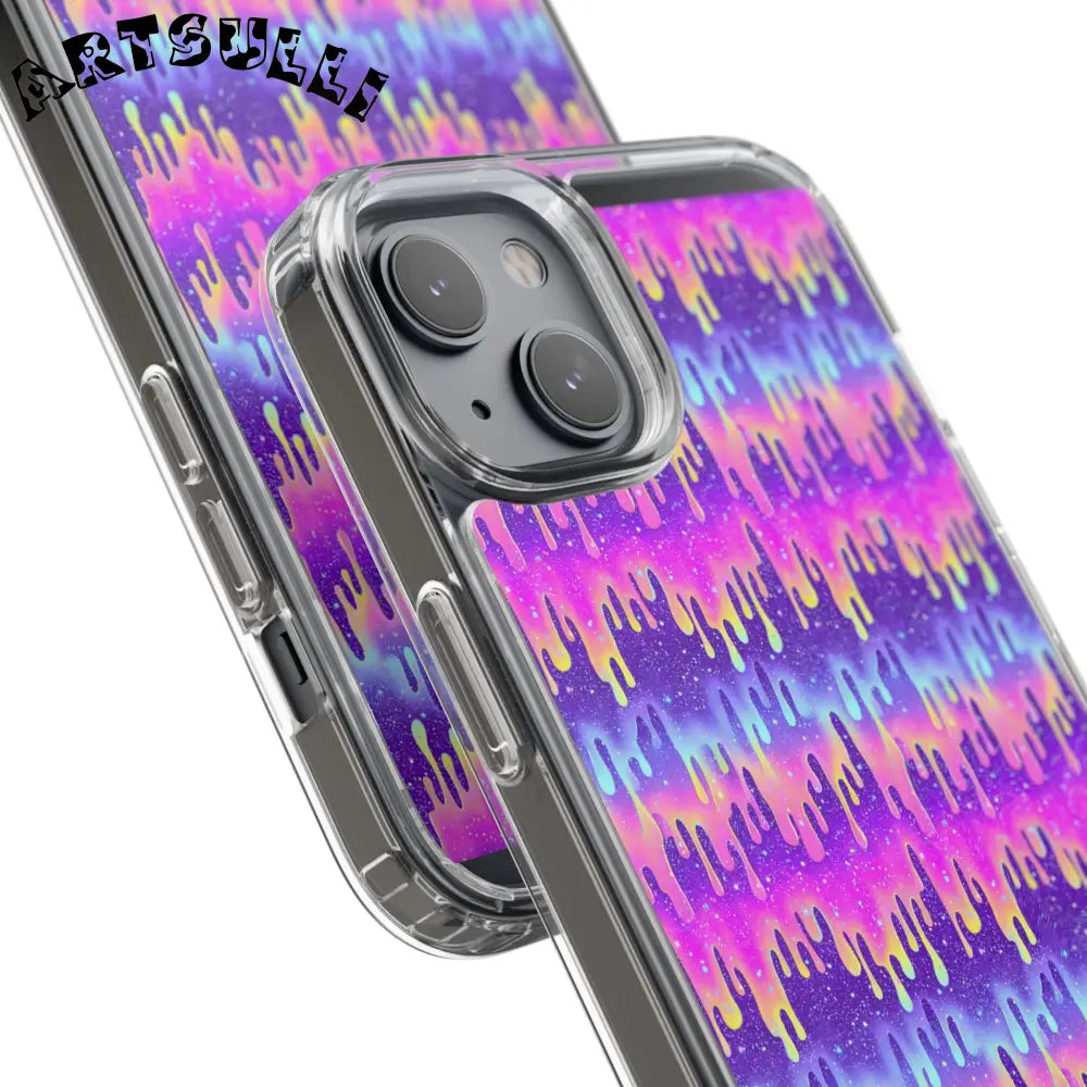 Vibrant Paint Drip Clear Case, Artsulli - Art is Long, Life is Short, Phone Case, , , , , , ,