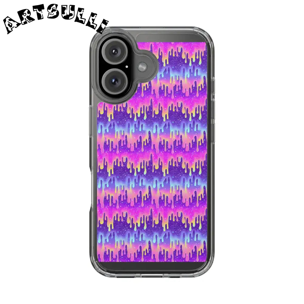 Vibrant Paint Drip Clear Case, Artsulli - Art is Long, Life is Short, Phone Case, Size, iPhone 16, Surface, Without gift packaging, , , 28207604785976952103