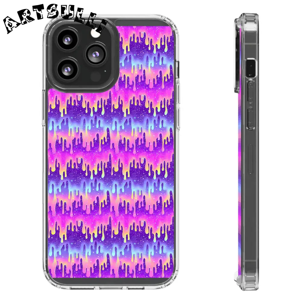Vibrant Paint Drip Clear Case, Artsulli - Art is Long, Life is Short, Phone Case, Size, iPhone 13 Pro Max, Surface, Without gift packaging, , , 55575391185351632989