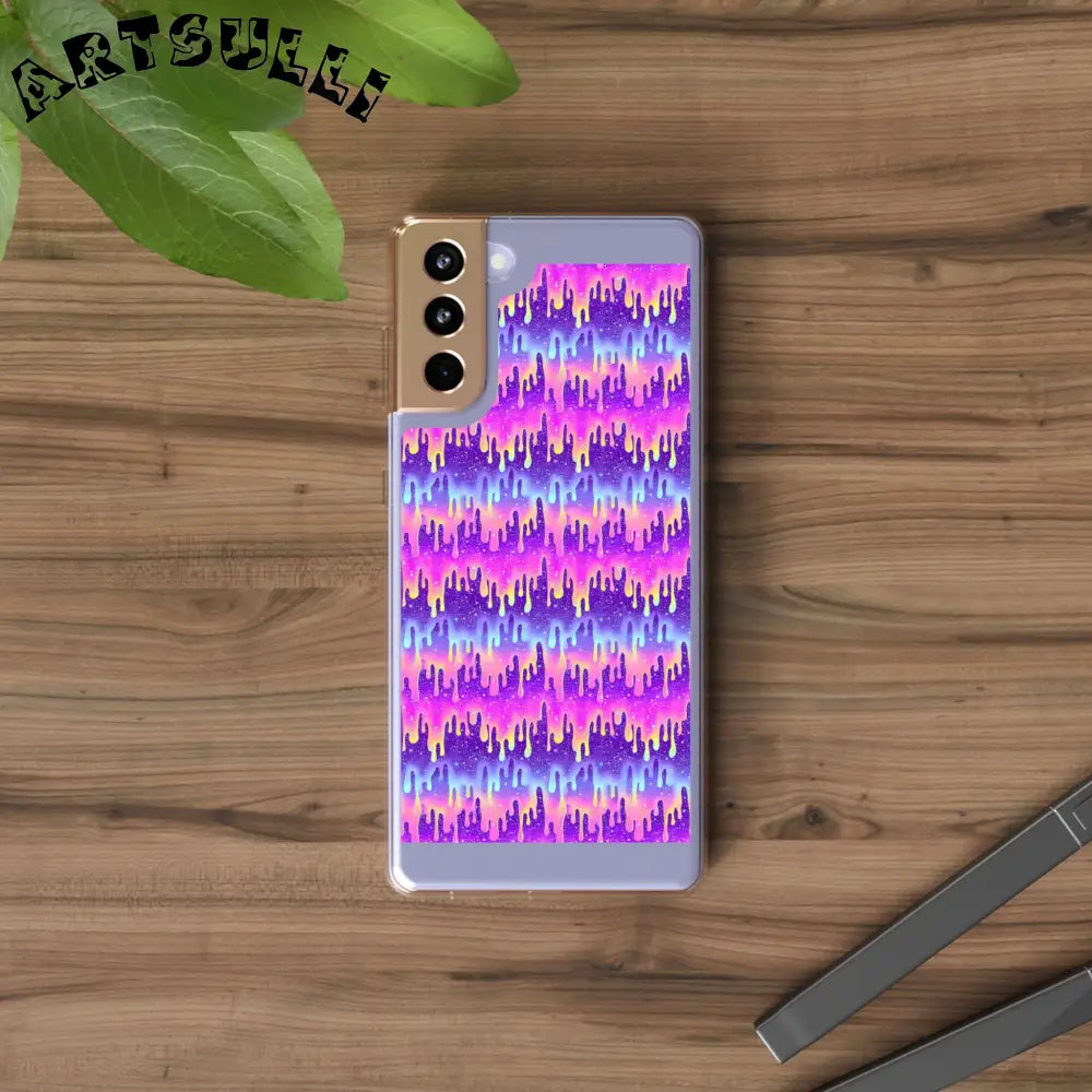 Vibrant Paint Drip Clear Case, Artsulli - Art is Long, Life is Short, Phone Case, , , , , , ,