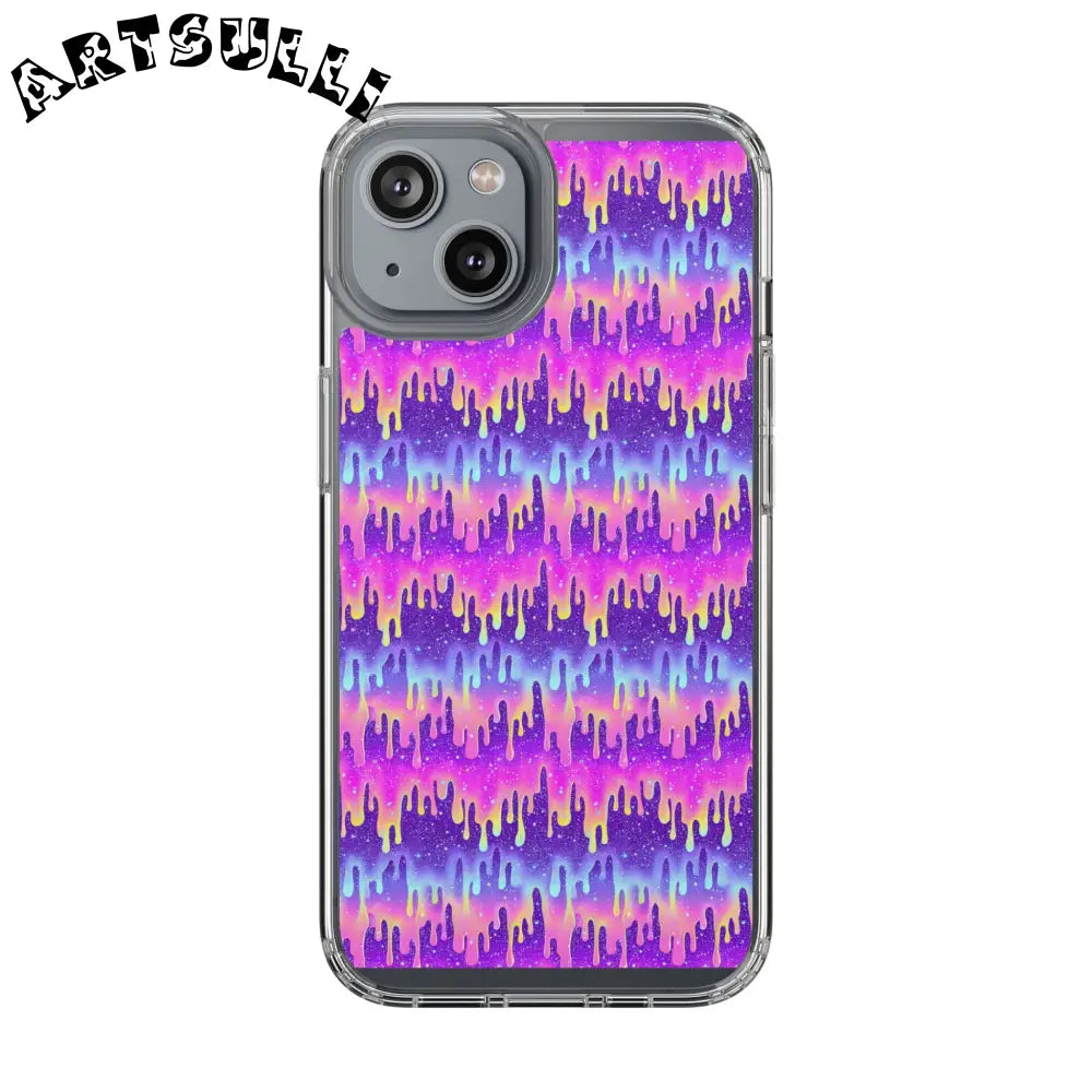 Vibrant Paint Drip Clear Case, Artsulli - Art is Long, Life is Short, Phone Case, Size, iPhone 14, Surface, Without gift packaging, , , 16468497133851211998