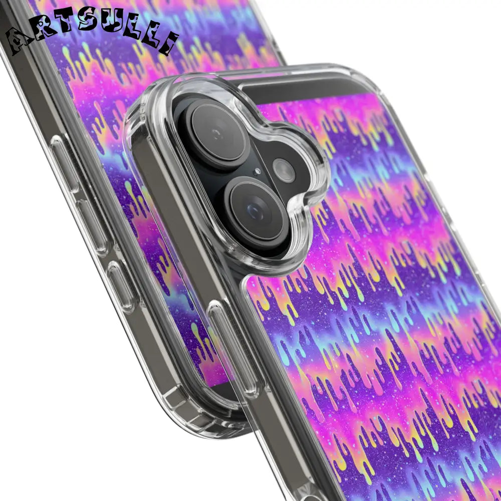 Vibrant Paint Drip Clear Case, Artsulli - Art is Long, Life is Short, Phone Case, , , , , , ,