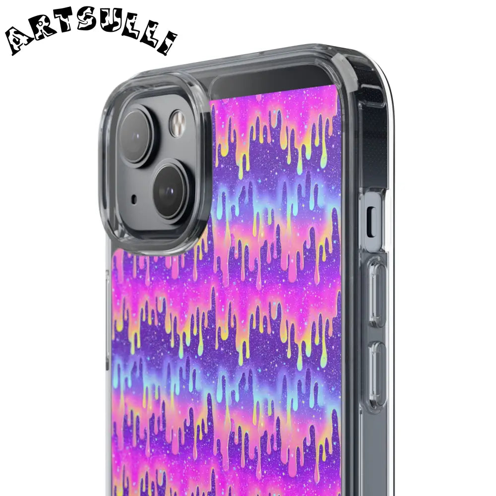 Vibrant Paint Drip Clear Case, Artsulli - Art is Long, Life is Short, Phone Case, , , , , , ,