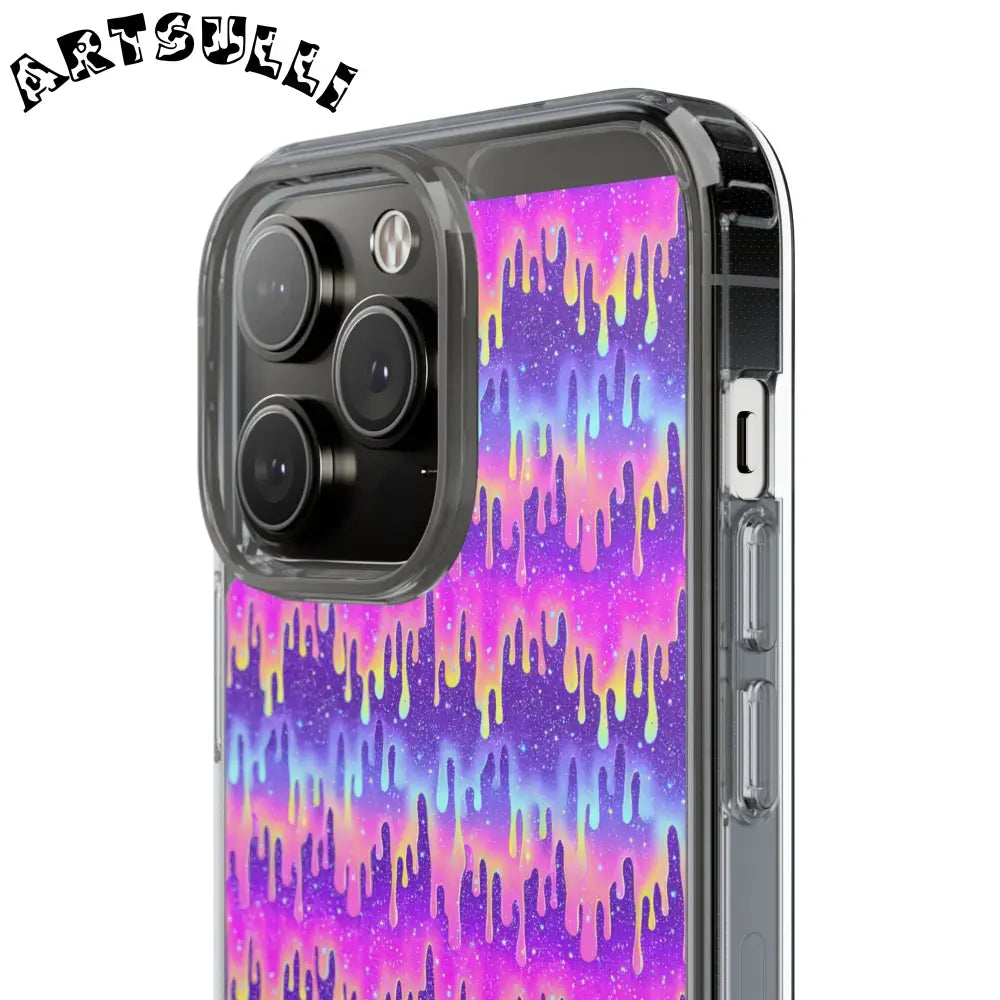Vibrant Paint Drip Clear Case, Artsulli - Art is Long, Life is Short, Phone Case, , , , , , ,