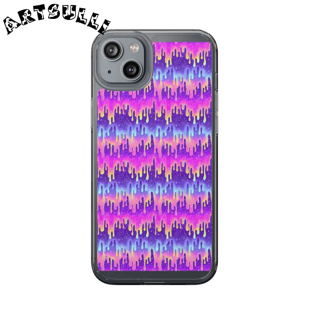 Vibrant Paint Drip Clear Case, Artsulli - Art is Long, Life is Short, Phone Case, Size, iPhone 14 Plus, Surface, Without gift packaging, , , 13016269892359945093