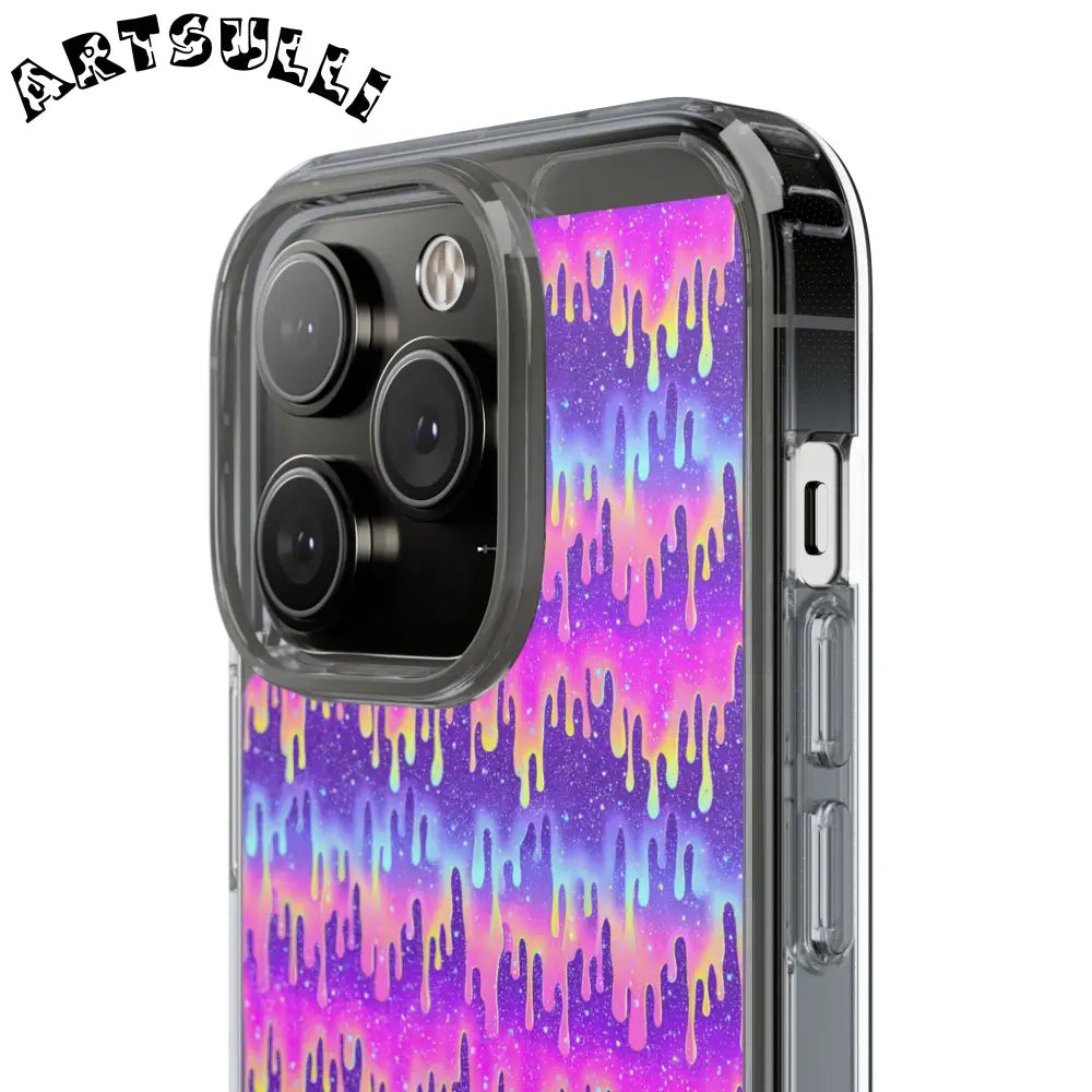 Vibrant Paint Drip Clear Case, Artsulli - Art is Long, Life is Short, Phone Case, , , , , , ,