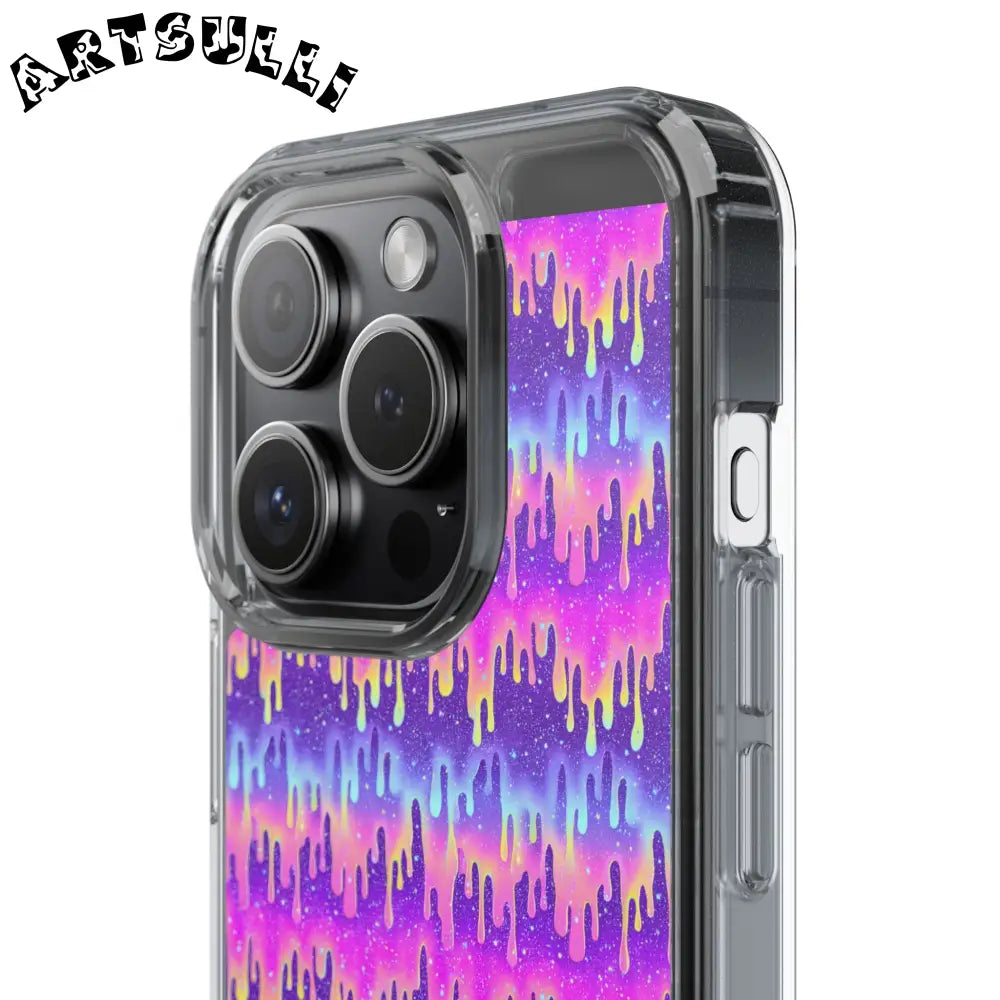 Vibrant Paint Drip Clear Case, Artsulli - Art is Long, Life is Short, Phone Case, , , , , , ,