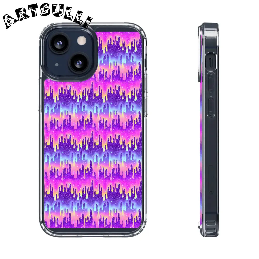 Vibrant Paint Drip Clear Case, Artsulli - Art is Long, Life is Short, Phone Case, Size, iPhone 13 Mini, Surface, Without gift packaging, , , 63971224821457063189
