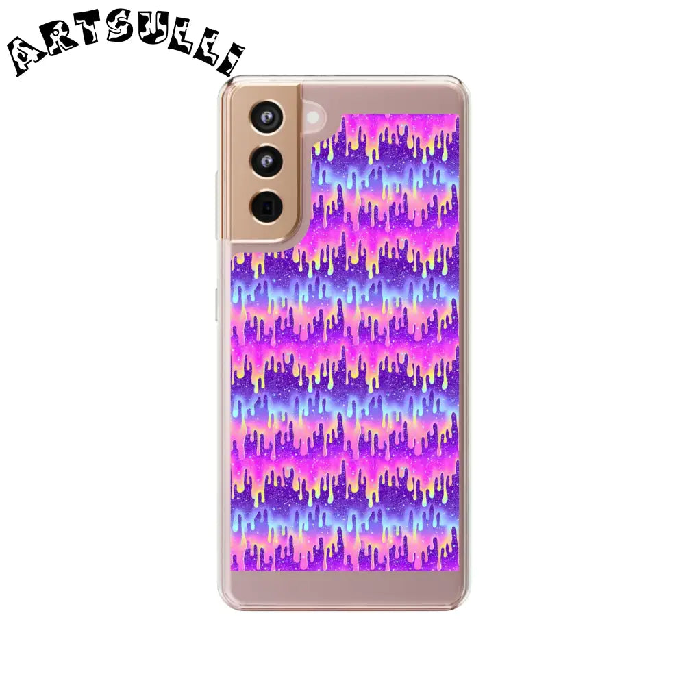 Vibrant Paint Drip Clear Case, Artsulli - Art is Long, Life is Short, Phone Case, Size, Samsung Galaxy S21, Surface, With gift packaging, , , 13750585236424491478