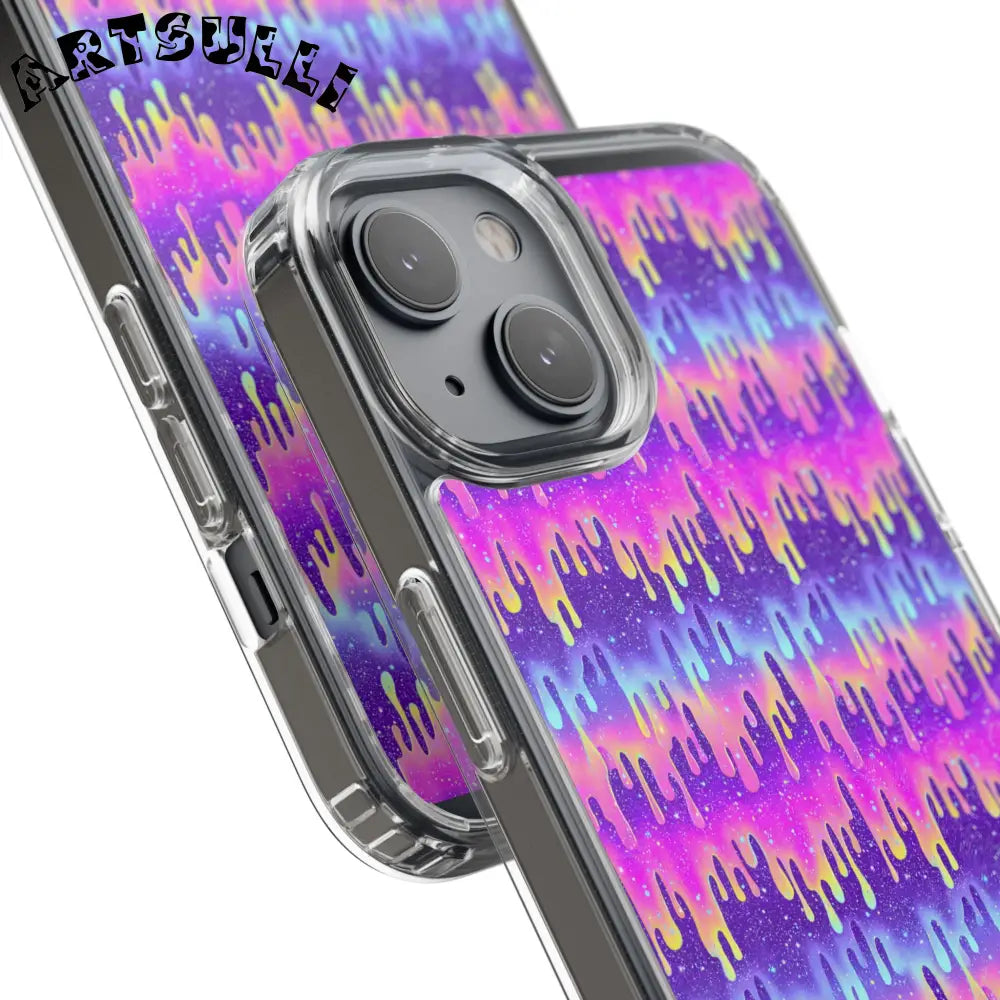 Vibrant Paint Drip Clear Case, Artsulli - Art is Long, Life is Short, Phone Case, , , , , , ,