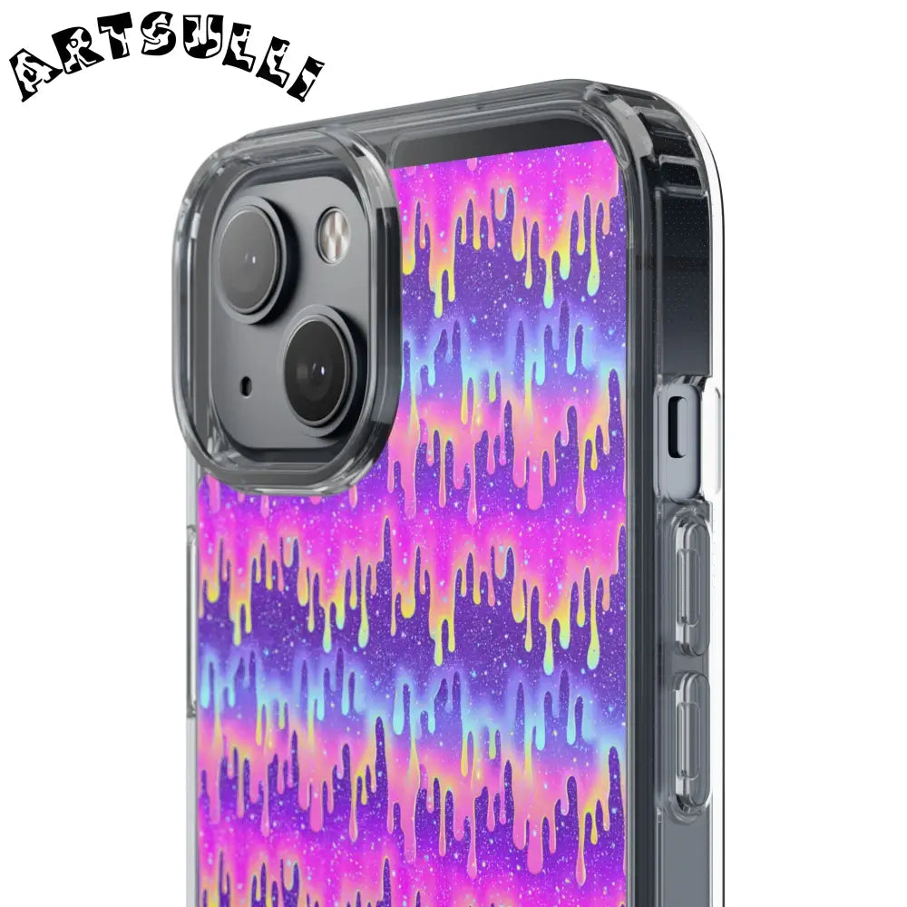 Vibrant Paint Drip Clear Case, Artsulli - Art is Long, Life is Short, Phone Case, , , , , , ,