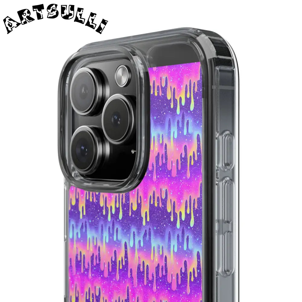 Vibrant Paint Drip Clear Case, Artsulli - Art is Long, Life is Short, Phone Case, , , , , , ,