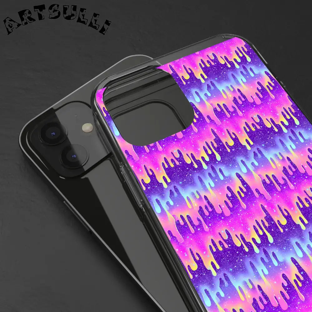 Vibrant Paint Drip Clear Case, Artsulli - Art is Long, Life is Short, Phone Case, , , , , , ,